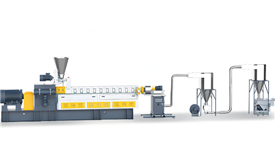Dvigubas sraigtinis ekstruderis su oro aušinimo granuliavimo linija
